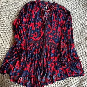Free people merlot flower tunic